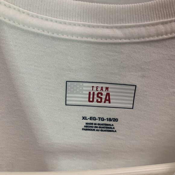 New Team USA T-Shirt Youth XL 18/20 White Crew Neck Short Sleeve Casual - Picture 4 of 6